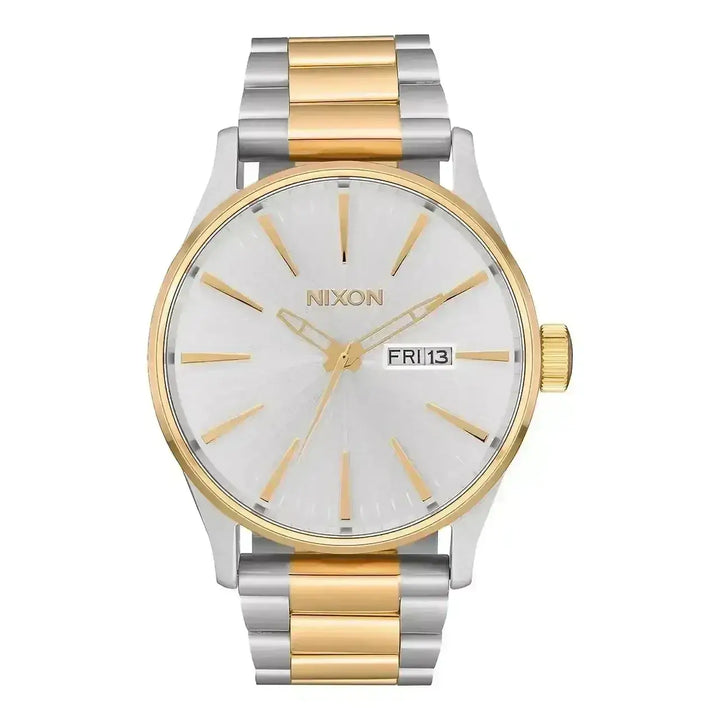 Nixon Sentry Stainless Steel Watch Silver / Gold 