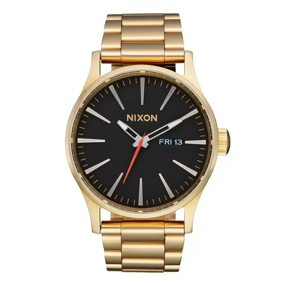 Nixon Sentry Stainless Steel Watch Yellow Gold / Black 