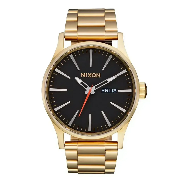Nixon Sentry Stainless Steel Watch Yellow Gold / Black 