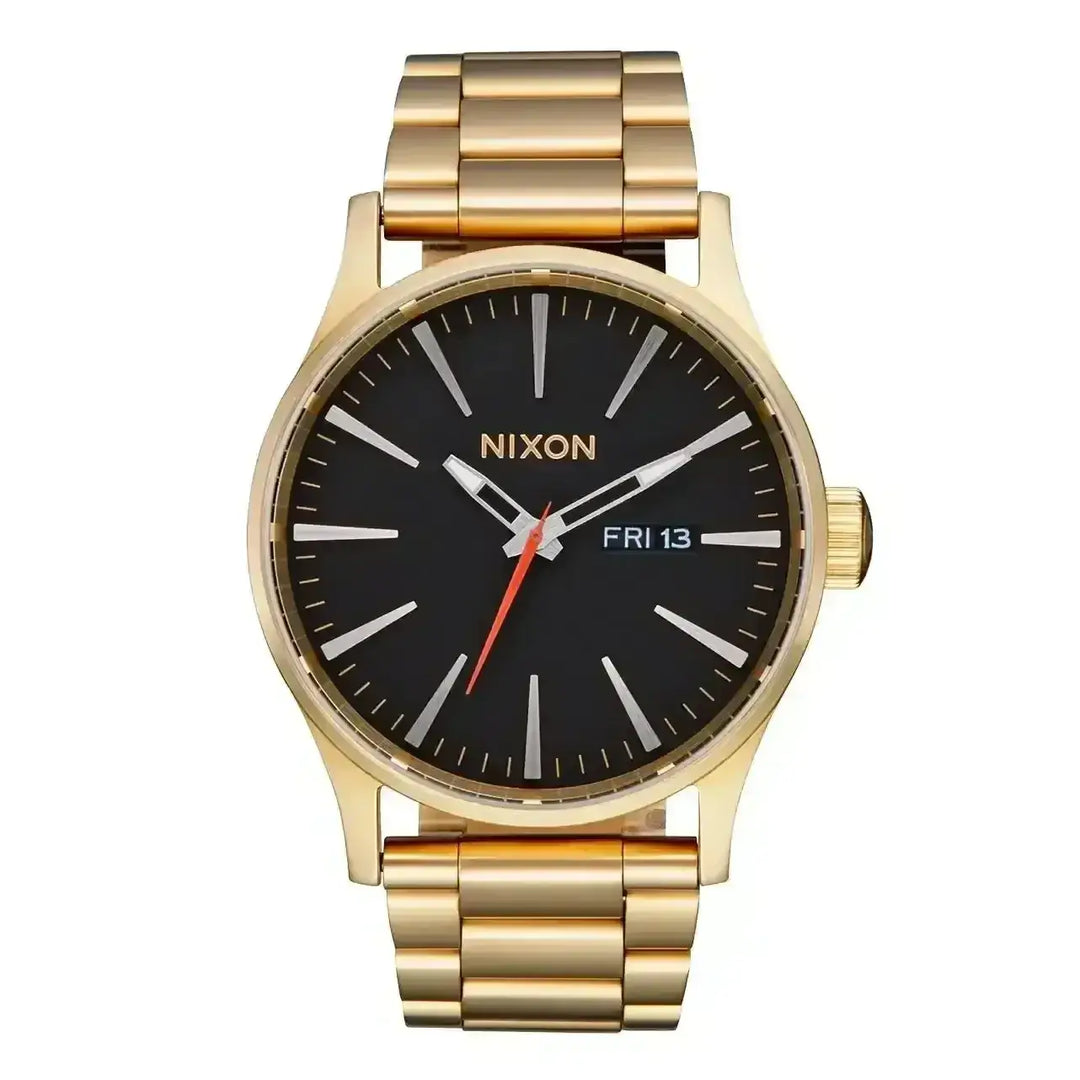 Nixon Sentry Stainless Steel Watch Yellow Gold / Black 