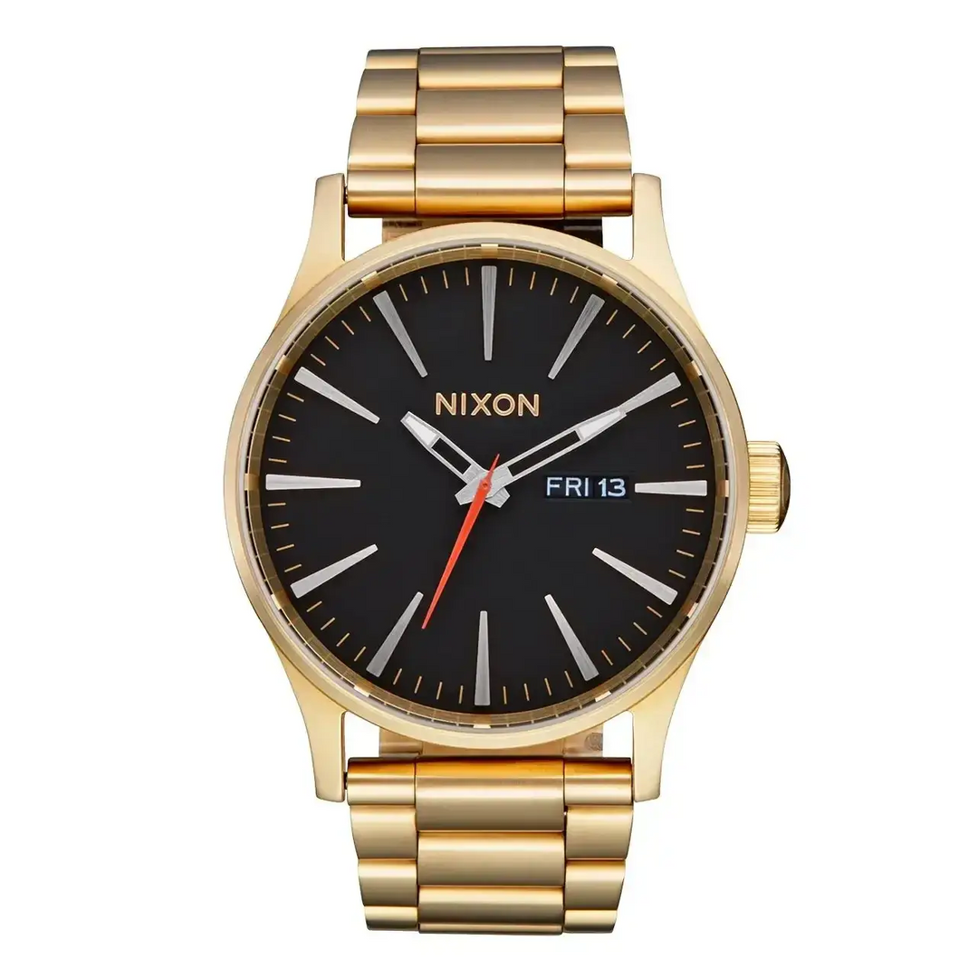 Nixon Sentry Stainless Steel Watch Yellow Gold / Black 