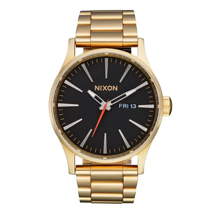 Nixon Sentry Stainless Steel Watch Yellow Gold / Black 