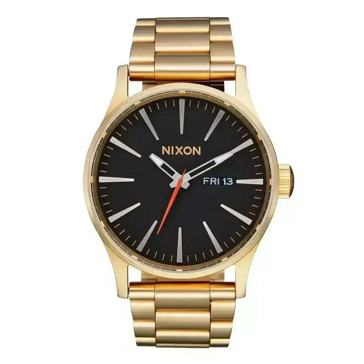 Nixon Sentry Stainless Steel Watch Yellow Gold / Black 