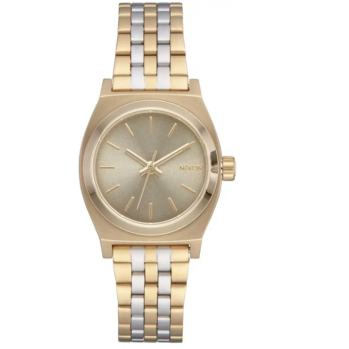 Nixon Small Time Teller Watch Light Gold / Silver / Vintage White 