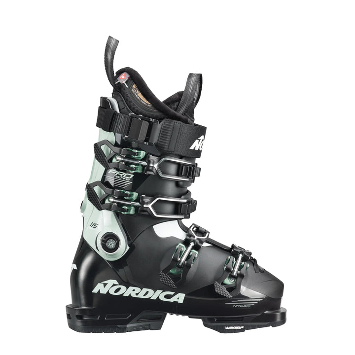 Nordica Pro Machine 115W GW Womens Ski Boots 2025 Black / Green / White 23.5 