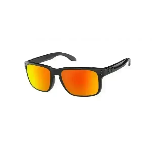Oakley Holbrook Polarised Sunglasses Polished Black / Prizm Ruby Polar 