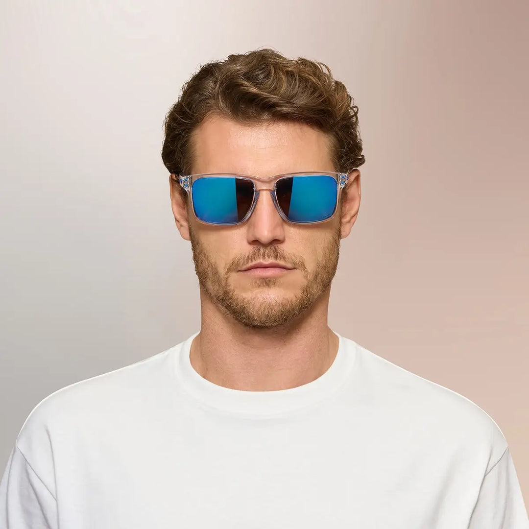 Oakley Holbrook XXL Polarised Sunglasses - Polished Clear / Prizm Sapphire Polar