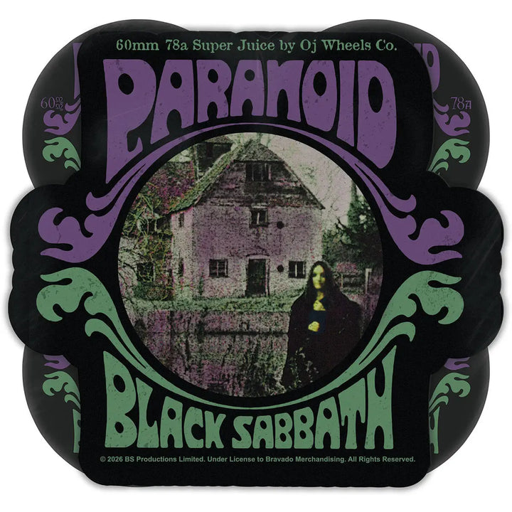 OJ Black Sabbath Paranoid Super Juice Black 78A Skate Wheels - 60mm