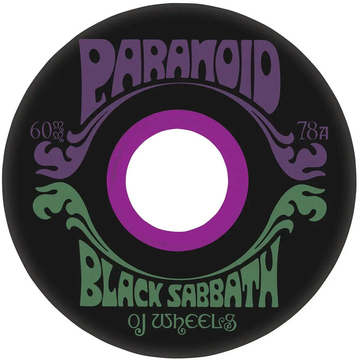 OJ Black Sabbath Paranoid Super Juice Black 78A Skate Wheels - 60mm