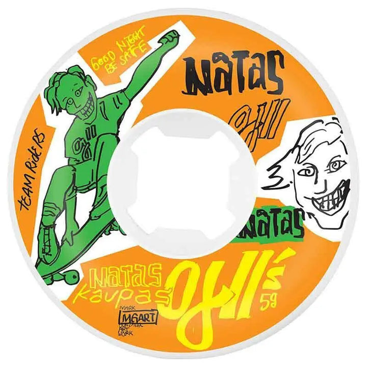 OJ Natas Kaupas 2 Neon Original Hardline 95A Skate Wheels - 58mm