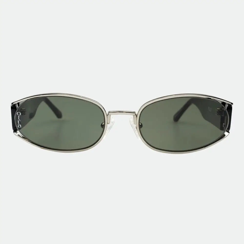 Otra Polly Sunglasses Silver Black / Green 