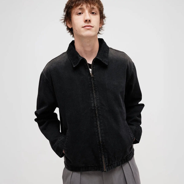 Passport Faded Wash Workers Jacket - Black / S