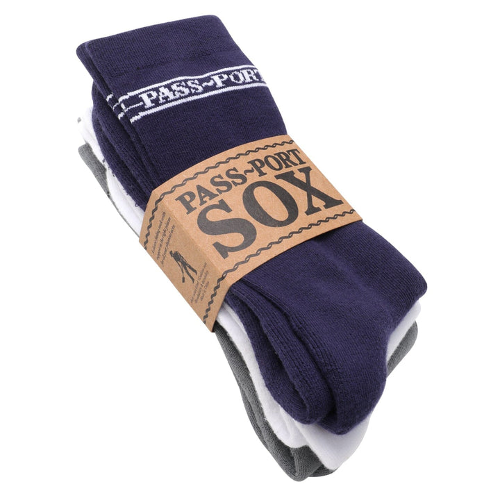 Passport Hi Sox 3-Pack Socks - Navy / White / Grey 