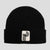 Passport Long Con Waffle Knit Beanie Black 