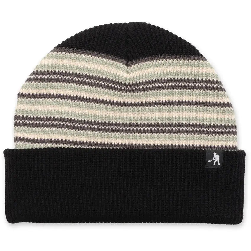 Passport Organic Cotton Stripe Beanie - Black