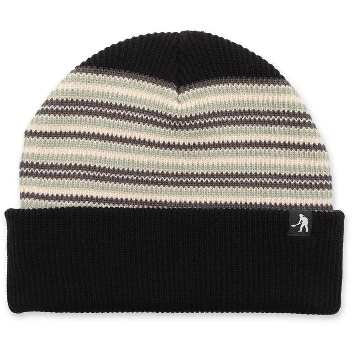 Passport Organic Cotton Stripe Beanie - Black