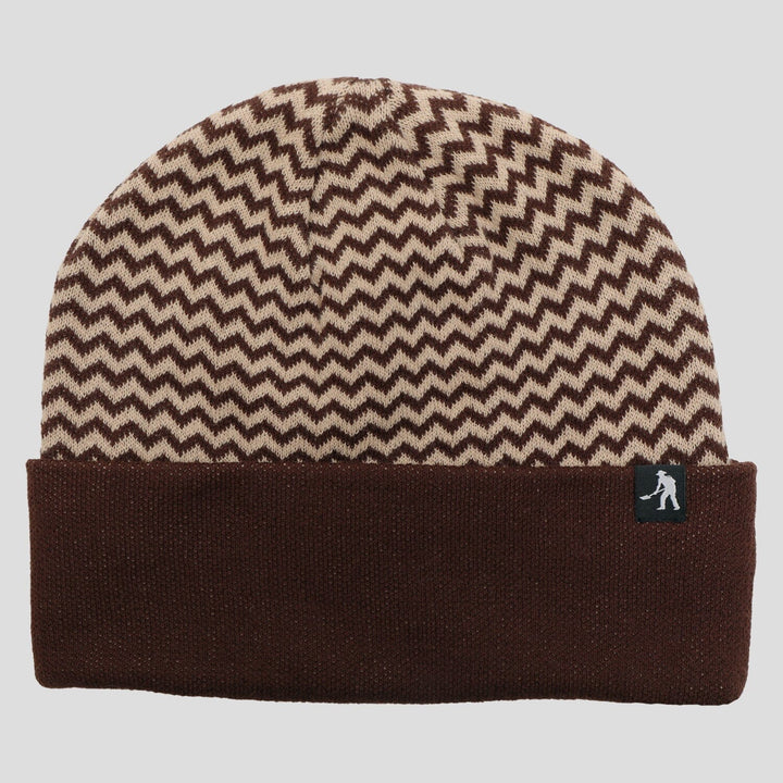 Passport Organic Cotton Zig Zag Beanie Bark 