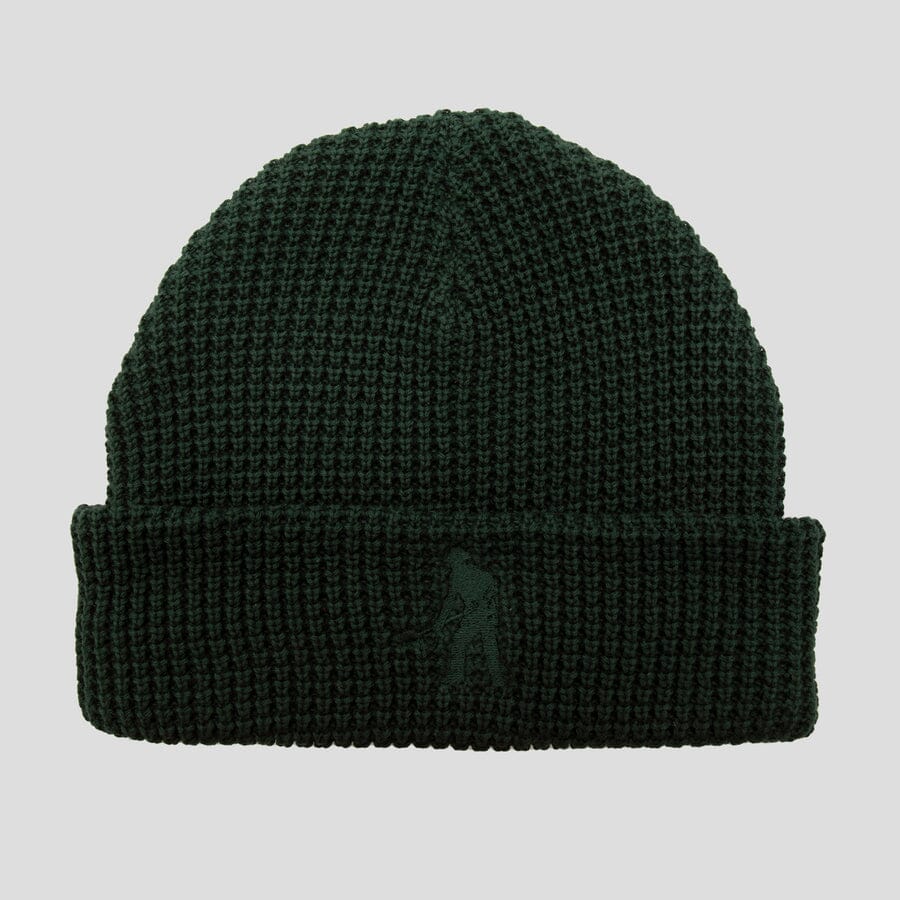 Passport Organic Waffle Knit Beanie Dark Green 