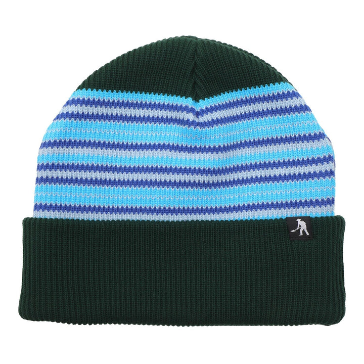 Passport Striped Organic Knit Beanie Dark Jade 