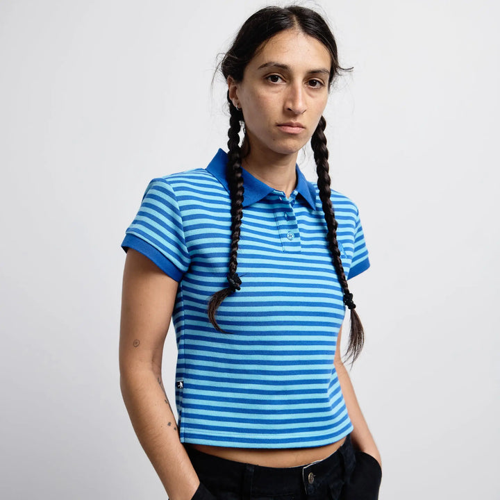 Passport Workers Striped Baby Polo - Blue / XS