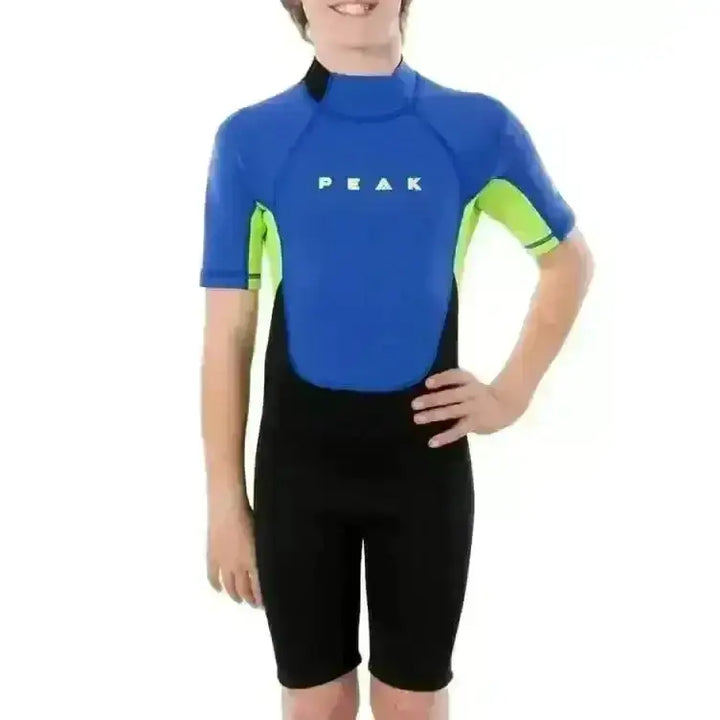 Peak Boys Energy Short Sleeve Spring Wetsuit Black Lime 8Y 