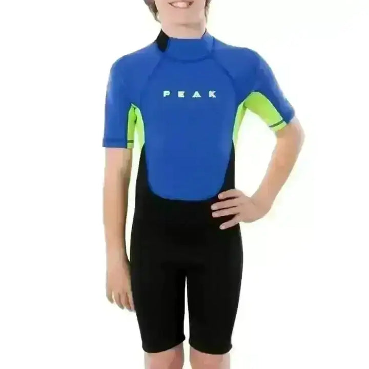 Peak Boys Energy Short Sleeve Spring Wetsuit Black Lime 8Y 