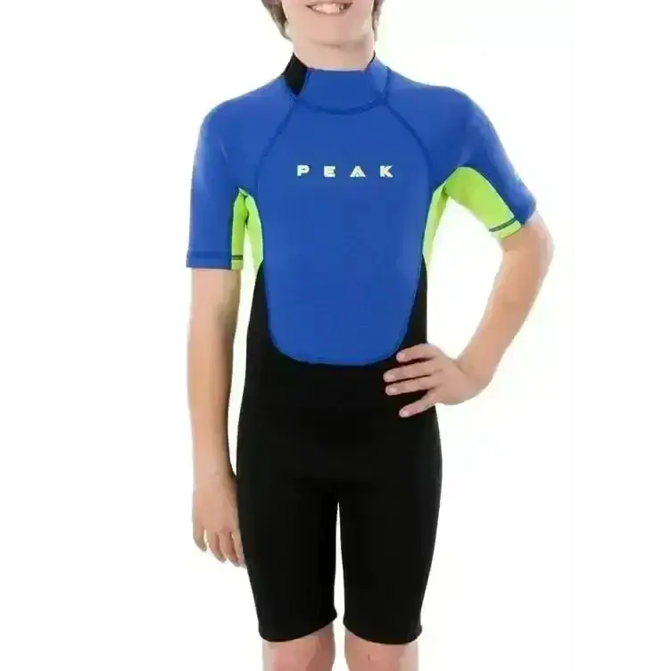 Peak Boys Energy Short Sleeve Spring Wetsuit Black Lime 8Y 