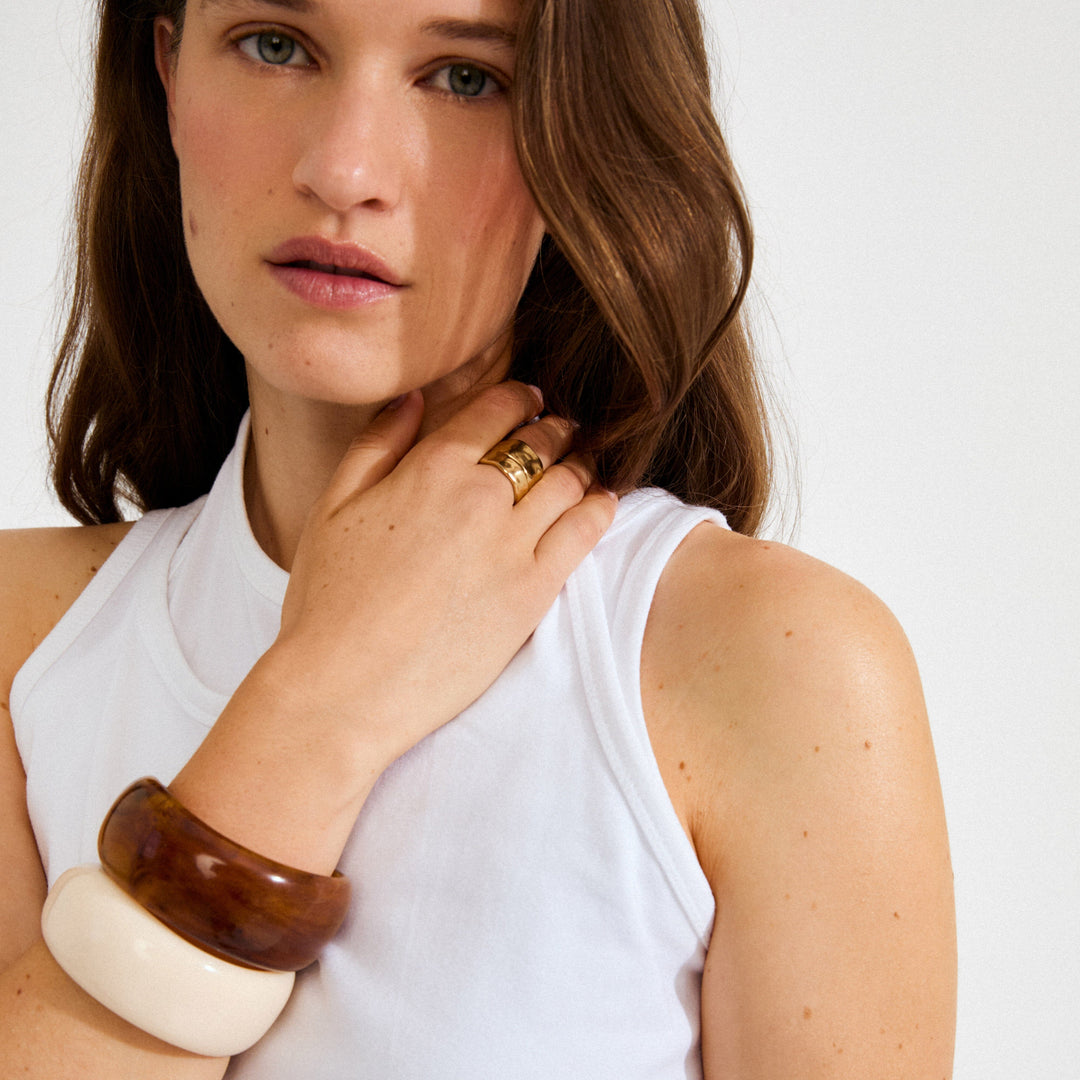 Pilgrim AASE Maxi Bangle - Beige 