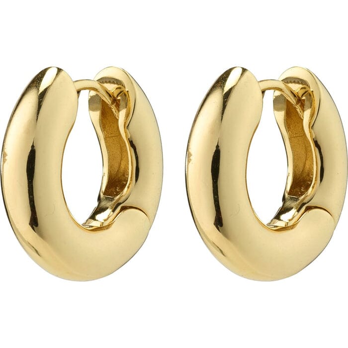 Pilgrim Aica Recycled Chunky Huggie Hoop Earrings Gold Plated 