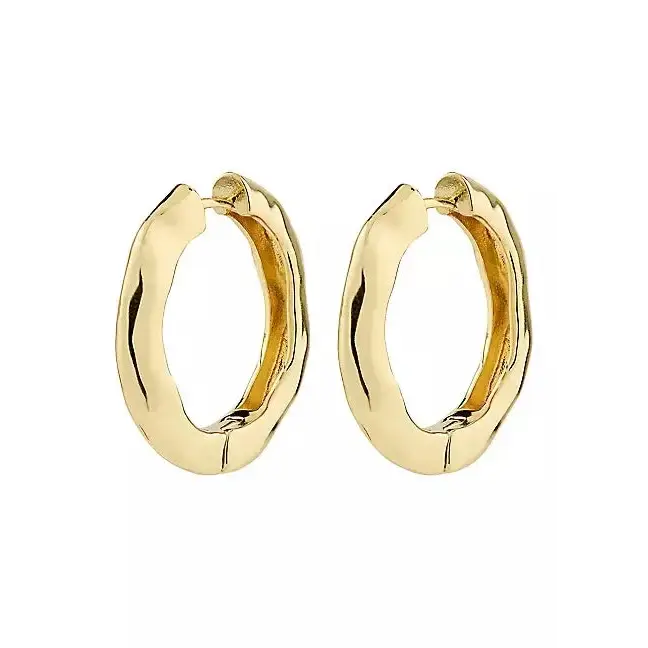 Pilgrim Believe Recycled Hoop Earrings Gold Plated 