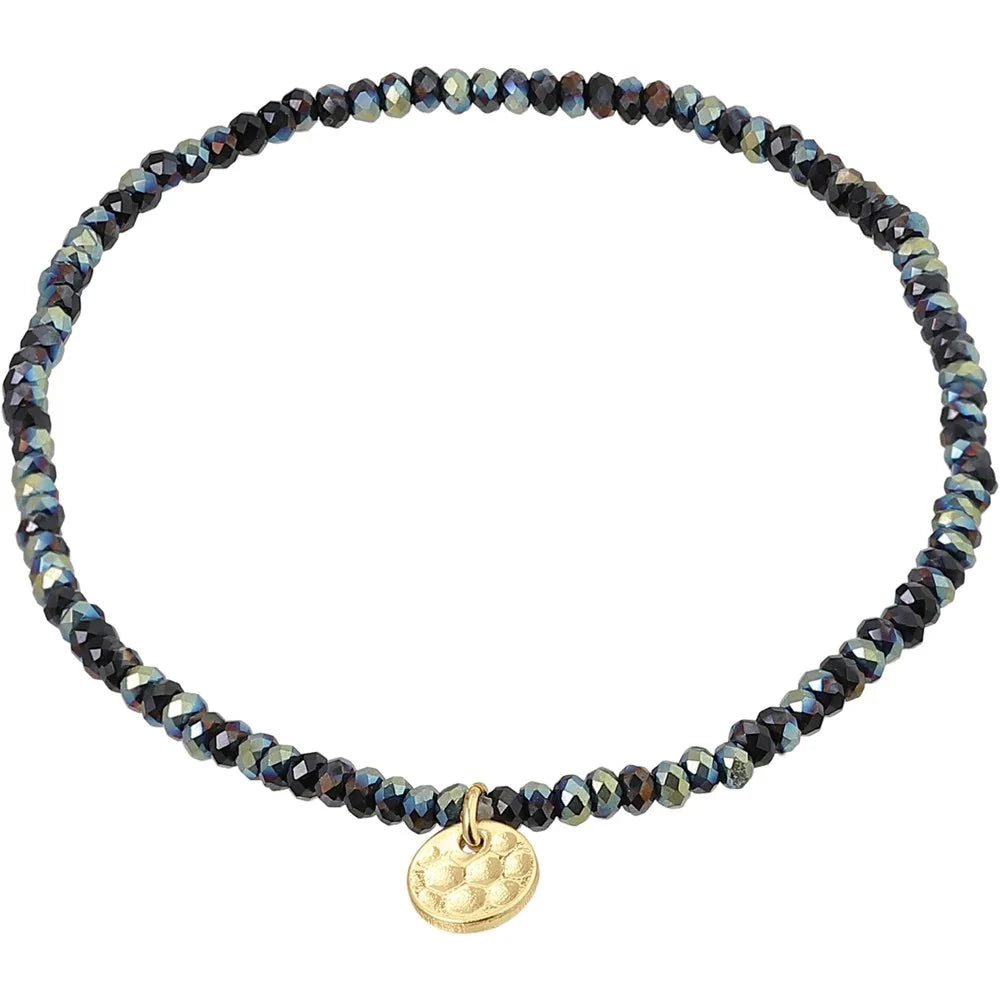 Pilgrim Indie Bracelet Gold Plated Grey Blue 