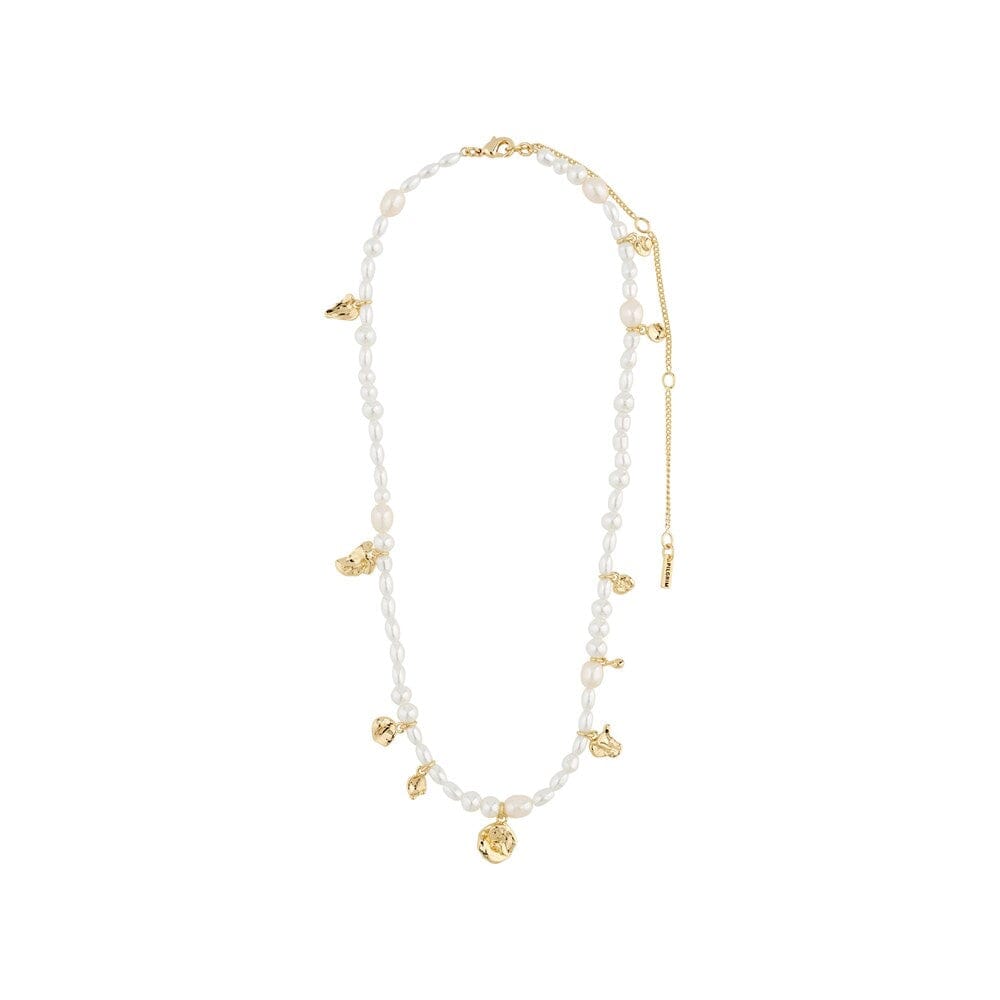 Pilgrim Intent Pearl Necklace Gold Plated - White 