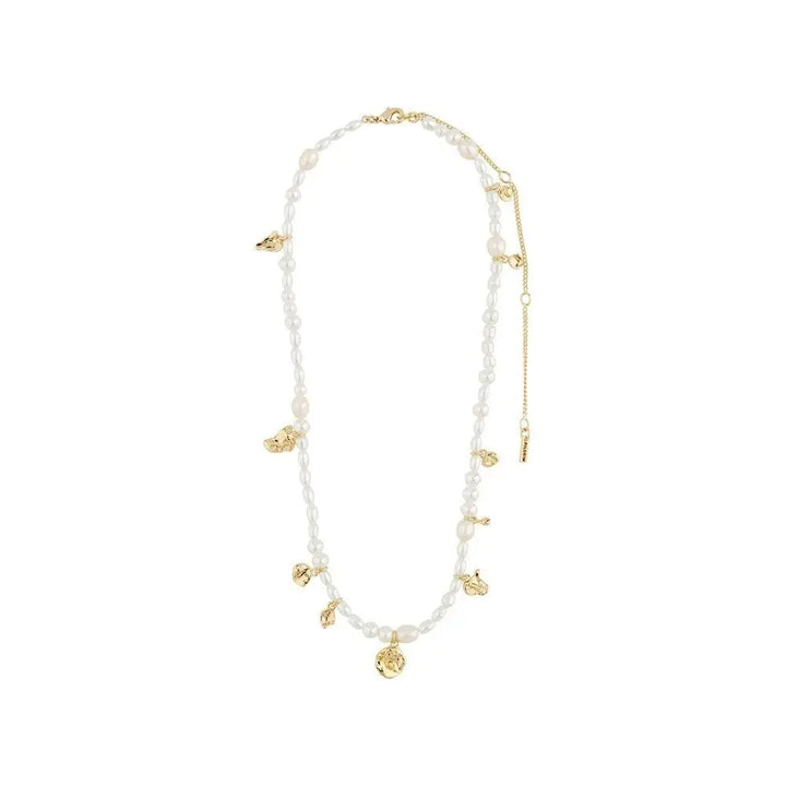 Pilgrim Intent Pearl Necklace Gold Plated - White 