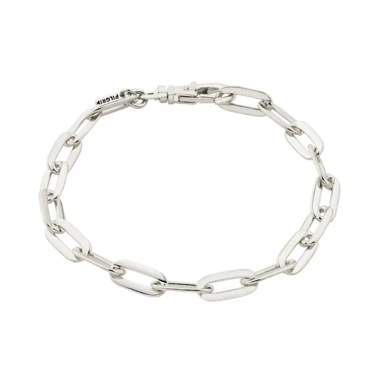 Pilgrim Kindness Recycled Cable Chain Bracelet Silver Plated 