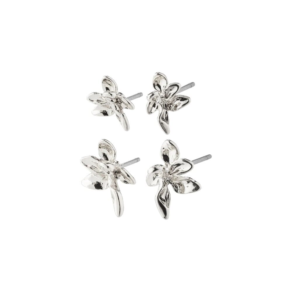 Pilgrim Riko Recycled Earrings 2-in-1 Set Silver Plated 