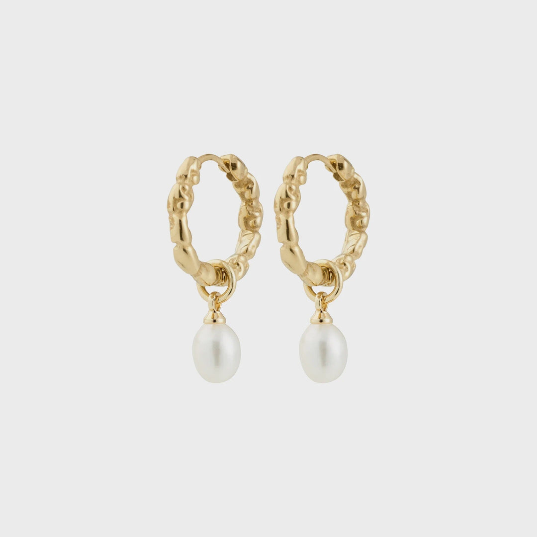 Pilgrim Shift Pearl Earrings Gold Plated 