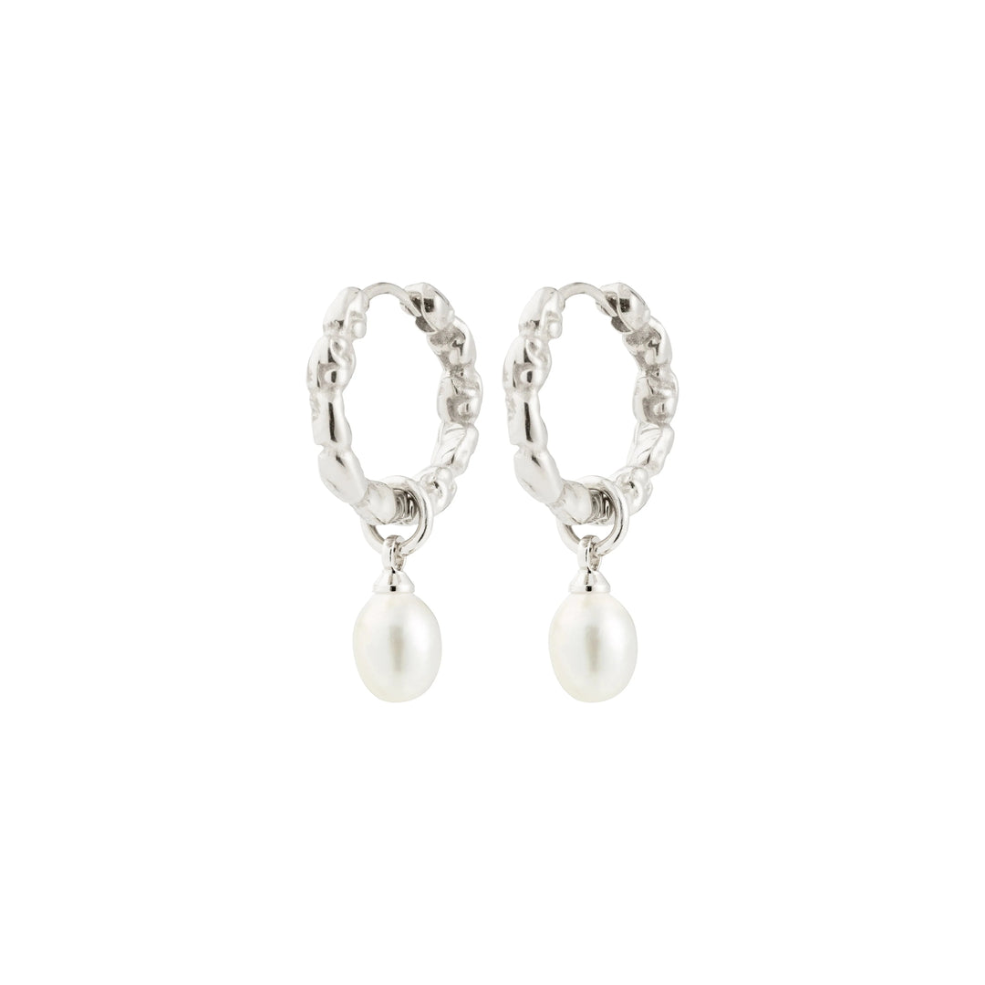 Pilgrim Shift Pearl Earrings Silver Plated 
