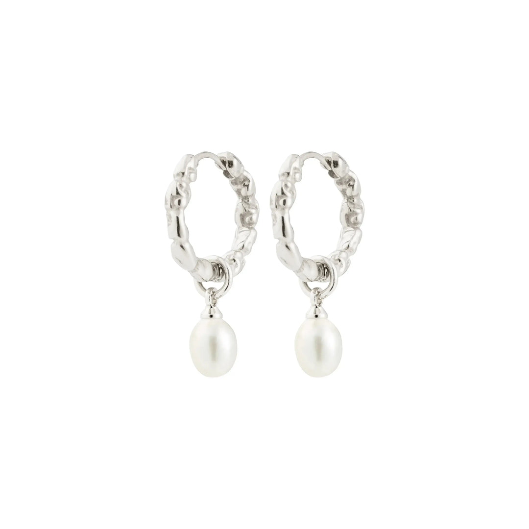 Pilgrim Shift Pearl Earrings Silver Plated 