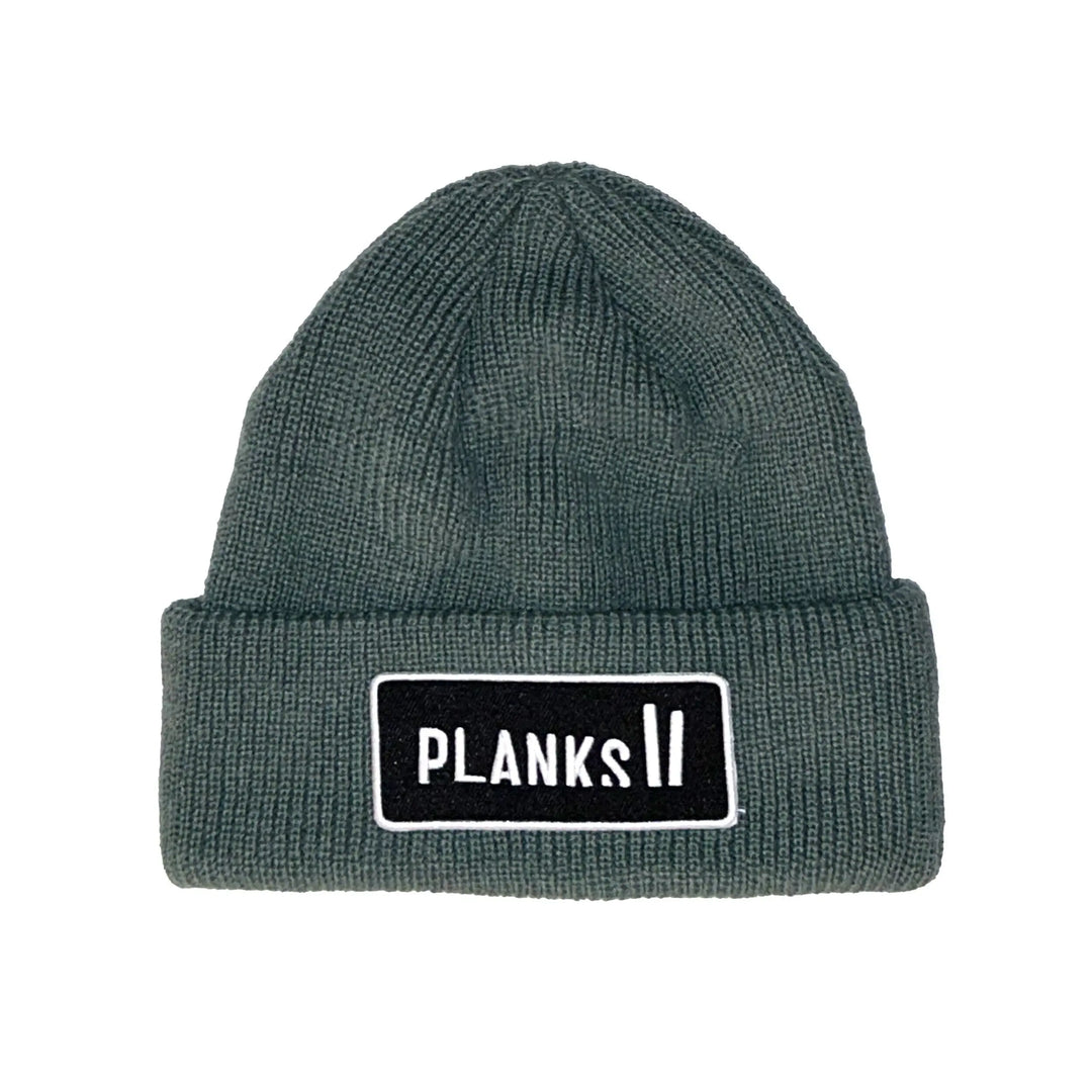 Planks Unisex Badge Beanie Sage Green 