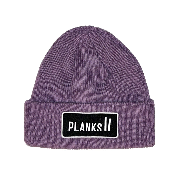 Planks Unisex Badge Beanie Steep Purple 