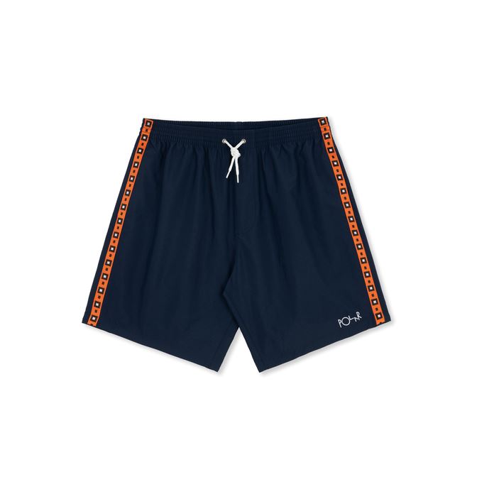 Polar Swim Shorts Square Stripe Navy / Orange S 