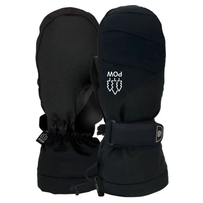 Pow Ascend Kids Mitt Black 6Y 