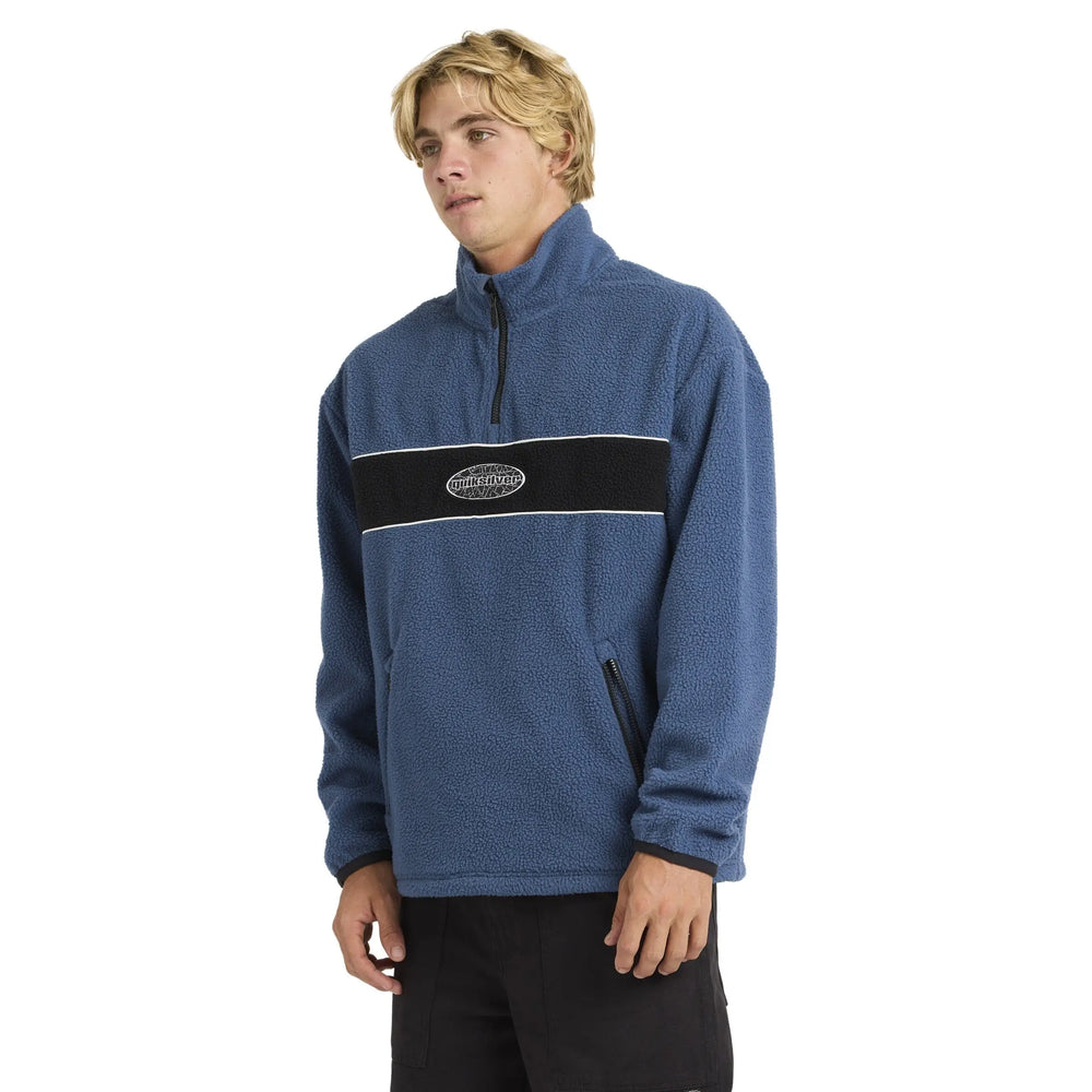 Quiksilver Mercury Panel 1/4 Zip Fleece Top - Dark Denim / S