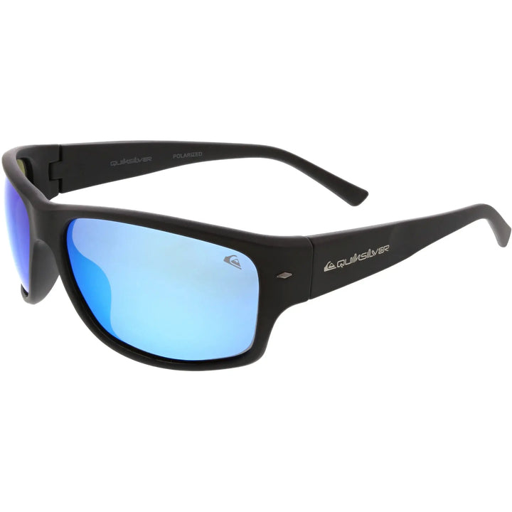 Quiksilver Wind Wave Polarised Sunglasses - Rubberised Black / Blue Mirror