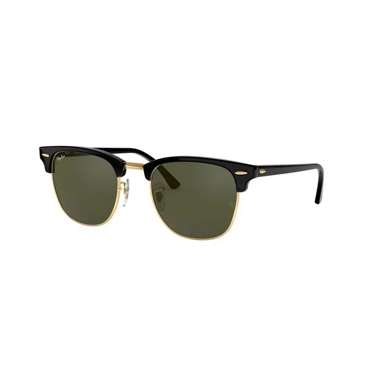 Ray-Ban Clubmaster Sunglasses Black on Arista / G15 Green - Large 