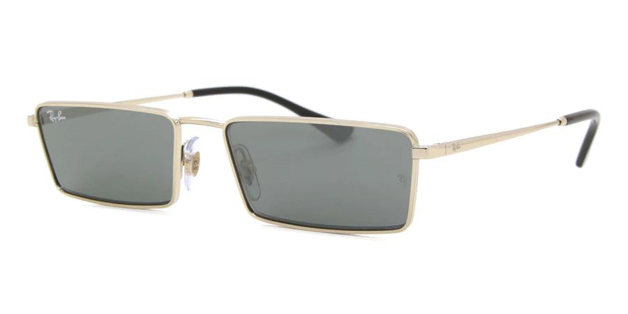 Ray-Ban Emy Sunglasses Light Gold / Dark Grey Flash Silver - Large 