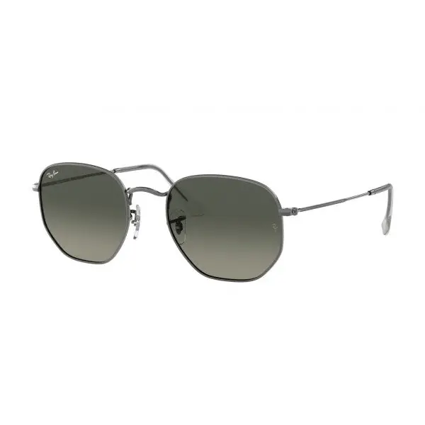 Ray-Ban Hexagonal Sunglasses - Gunmetal w/ Light Grey Gradient / Dark Grey - ASUNGLASS