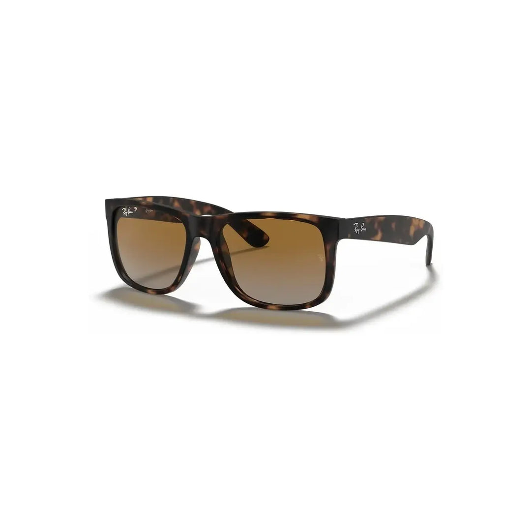 Ray-Ban Justin Rubber Polarised Sunglasses - Havana / Grey Gradient Brown Polar
