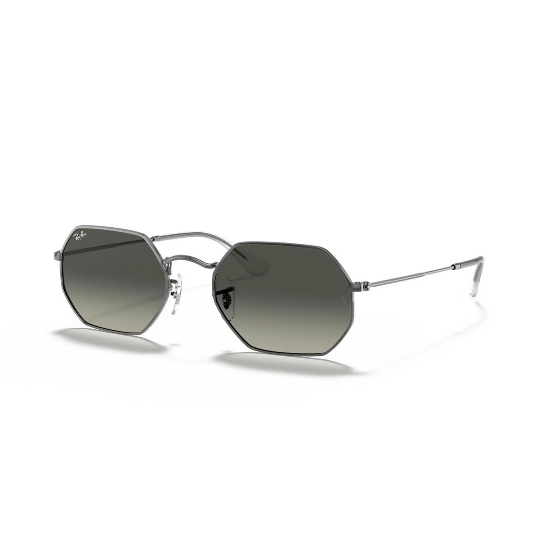 Ray Ban Octagonal Sunglasses Gunmetal / Light Grey Gradient Dark Grey 