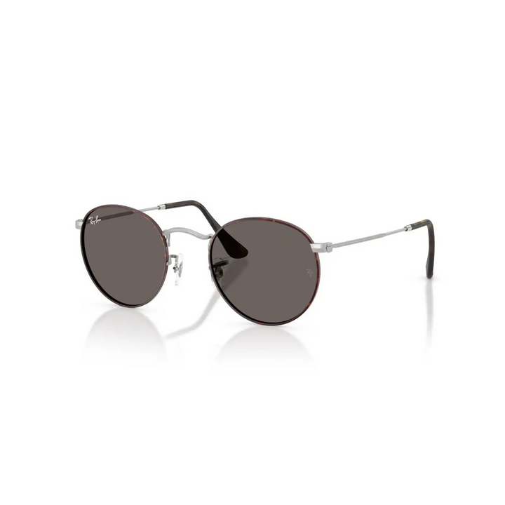 Ray Ban Round Metal Sunglasses Silver / Dark Grey - Small 